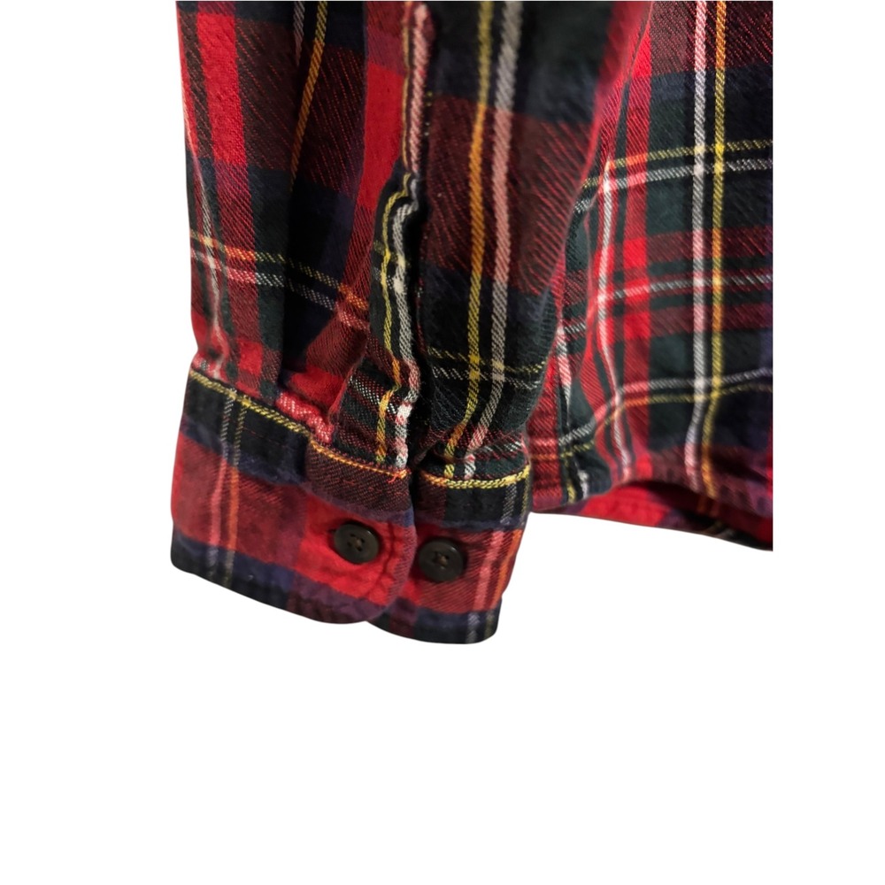 LL Bean Plaid Button Down Red Tartan Slightly Fitted Cabincore Lumberjack Size M - Picture 11 of 11